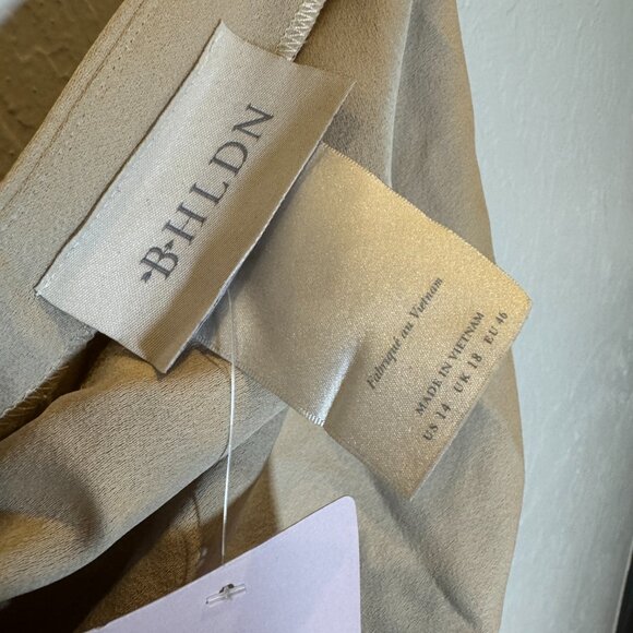 BHLDN Jennings Ruched Maxi Dress Size 14‎ NEW WITH TAG champagne - Picture 8 of 9